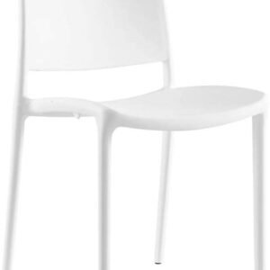 Stackable Molded Plastic Dining Chair White Contemporary