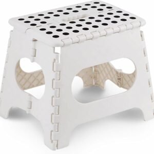 Foldable Non-Slip Plastic Step Stool White