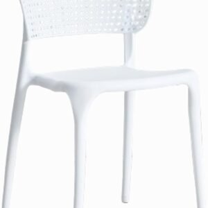 Modern Plastic Indoor Outdoor Open Back Armchair White