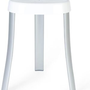 Spa Seat Shower Stool with Rustproof Aluminum Legs White