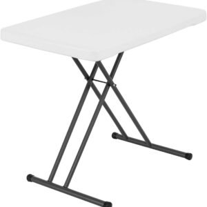 Adjustable Folding Laptop Table TV Tray White Granite