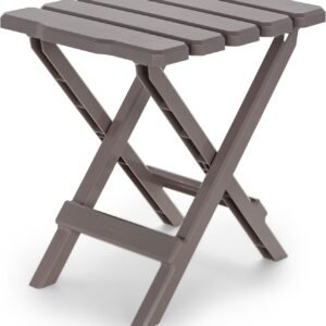 Taupe Weatherproof Rustproof Plastic Folding Side Table