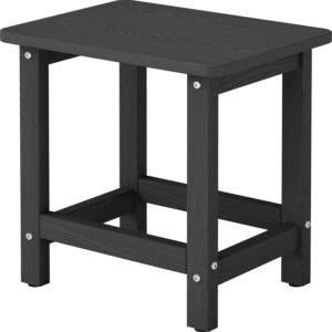 Weatherproof HDPE Square Outdoor Side Table Black