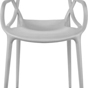 Stackable Indoor Outdoor Weather-Resistant Plastic Side Chair Grey