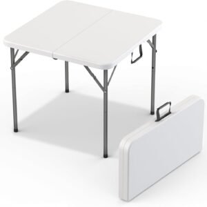 Square Foldable Table with Handle and Detachable Steel Legs