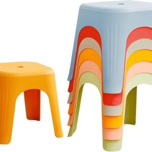 Colorful Stackable Nesting Plastic Stool 6-Pack