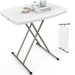 Small Adjustable Folding Laptop TV Tray Table White