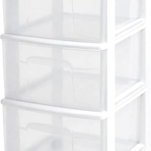 3-Tier Drawer Storage Cart with Removable Wheels White