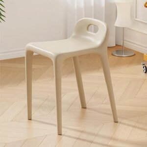 Thickened Ergonomic Saddle Seat Stackable Plastic Stool Khaki