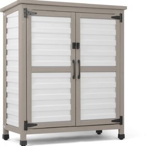 Outdoor Storage Cabinet with Shelf for Garden Patio Tools
