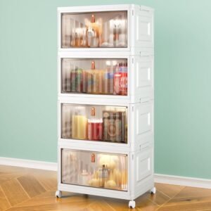 Closet Organizer with Wheels White