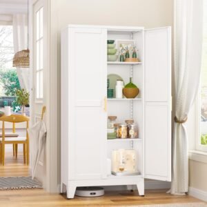 Metal Pantry Cabinet with 2 Doors